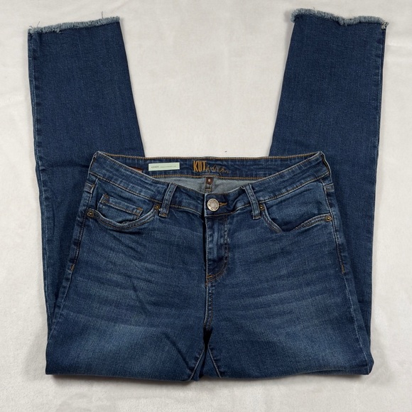 Kut from the Kloth Denim - Kut From the Kloth Asher Frayed Cuffed Straight Leg Jeans Size 8